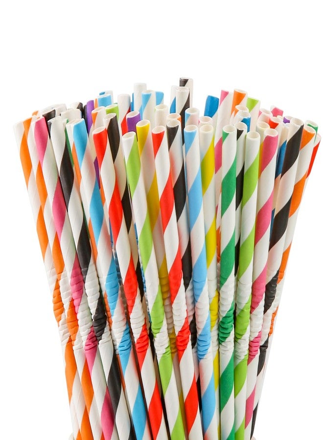 Pro Mael Paper Drinking Straws, Flexible Straws for Juices, Shakes, Smoothies, Disposable Straw for Birthdays, Weddings & Party (200 Pack, Assorted Colors) - Image 2